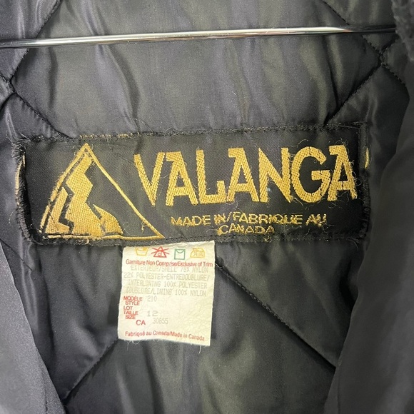 VALANGA BLUE WINTER COAT WARM VINTAGE WITH HOODIE COAT FAUX SHERPA WOMAN SIZE 12 - Picture 13 of 17